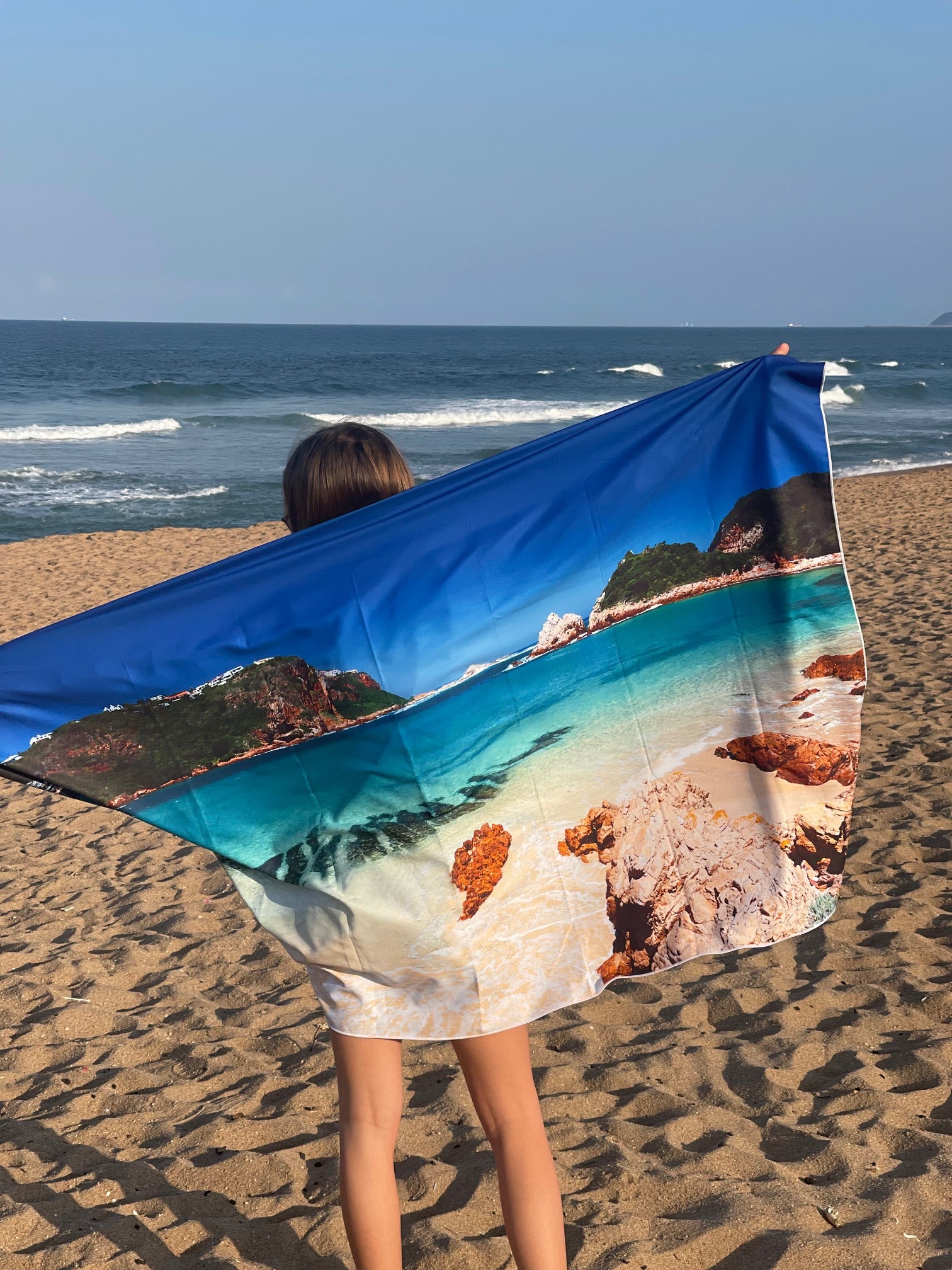 Microfibre XL Printed Towel - Beach View