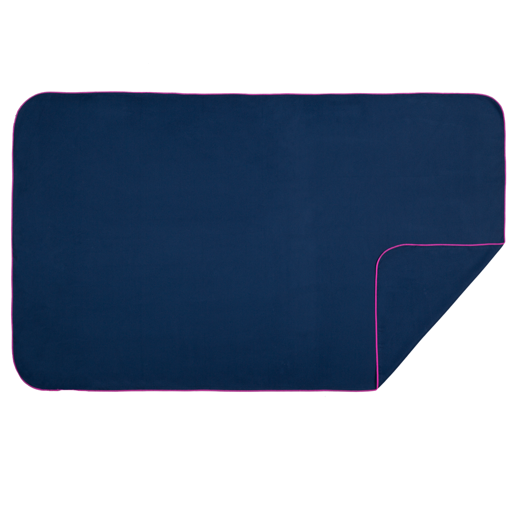 Microfibre Plain XL Towel - Navy / Cerise