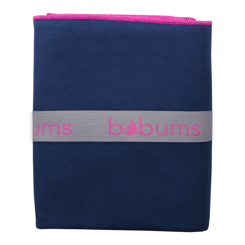 Microfibre Plain XL Towel - Navy / Cerise