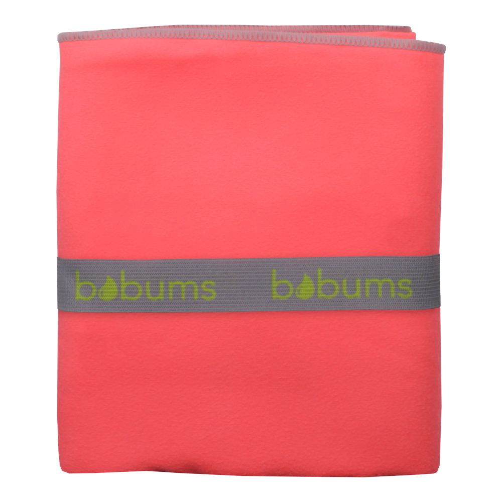 Microfibre Plain XL Towel - Coral / Grey