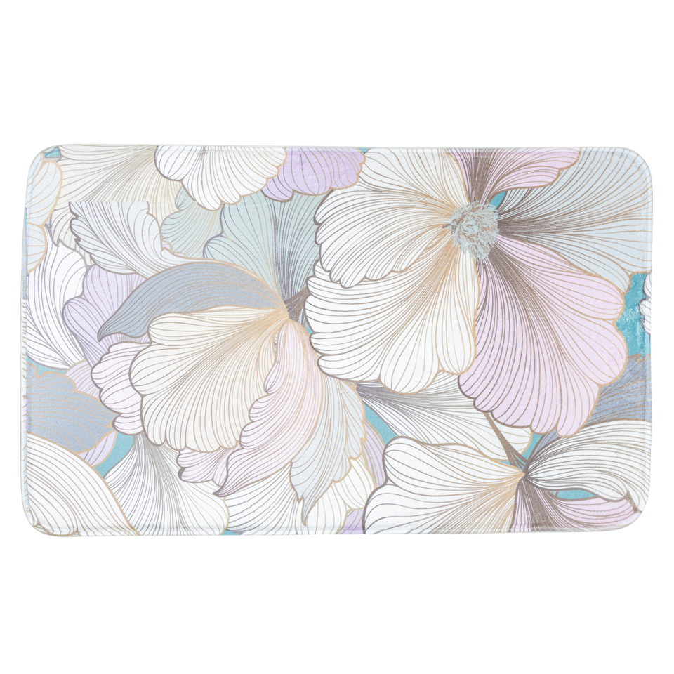 Bobums Printed Memory Foam Bath Mat - Pink Flower