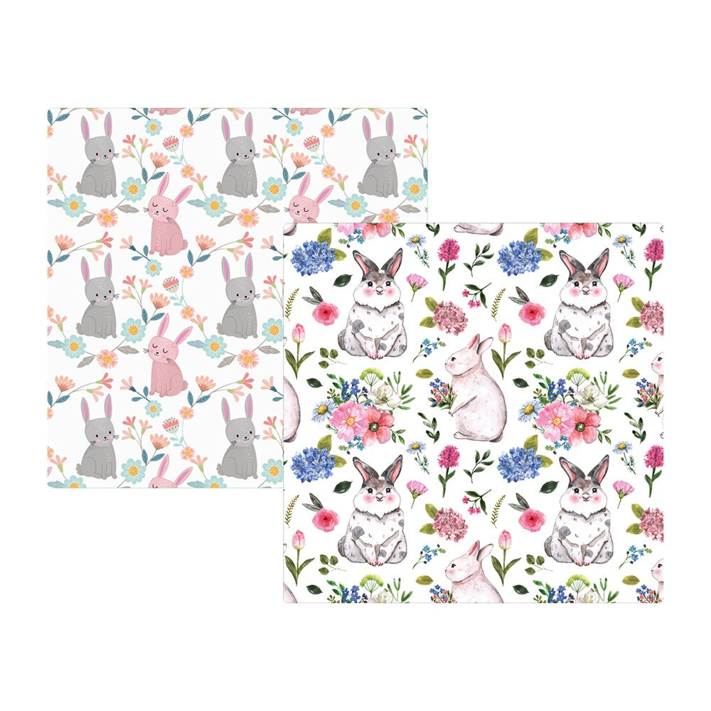 Microfibre baby hooded towels 2 packs - standing bunny / bunny garden