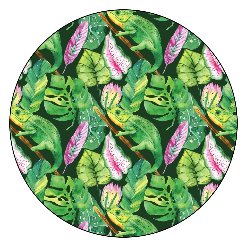 Microfibre Round Printed Towel - Chameleon Greens