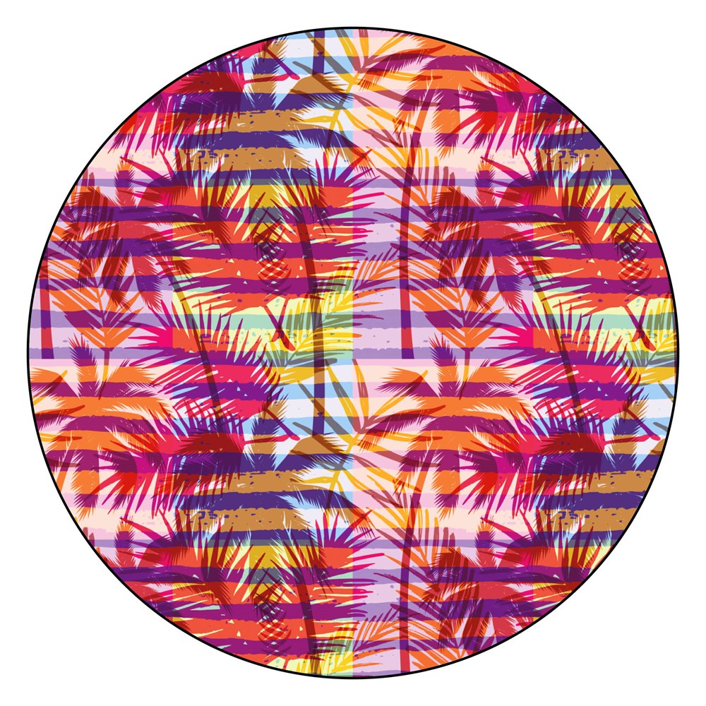 Microfibre Round Printed Towel - Hot Palms