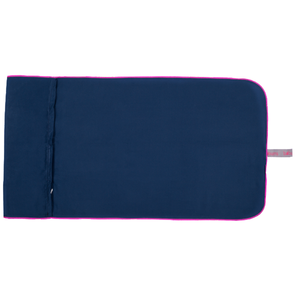 Microfibre Plain Gym Towel with Zip - Navy / Cerise