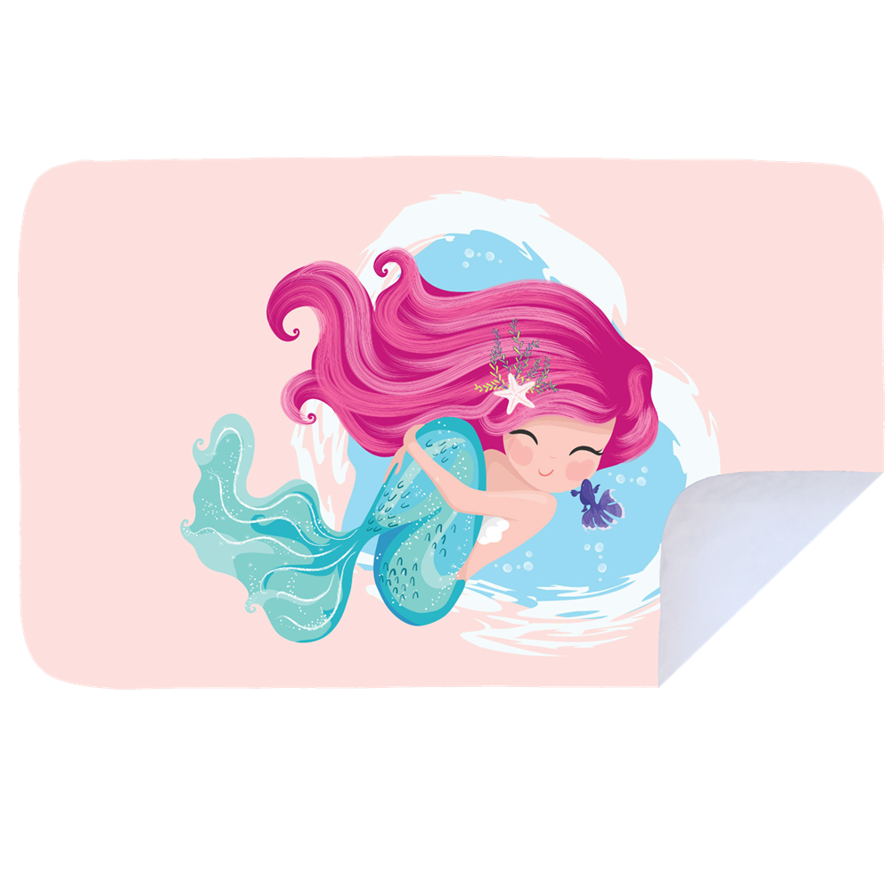 Microfibre L Printed Towel - Little mermaid
