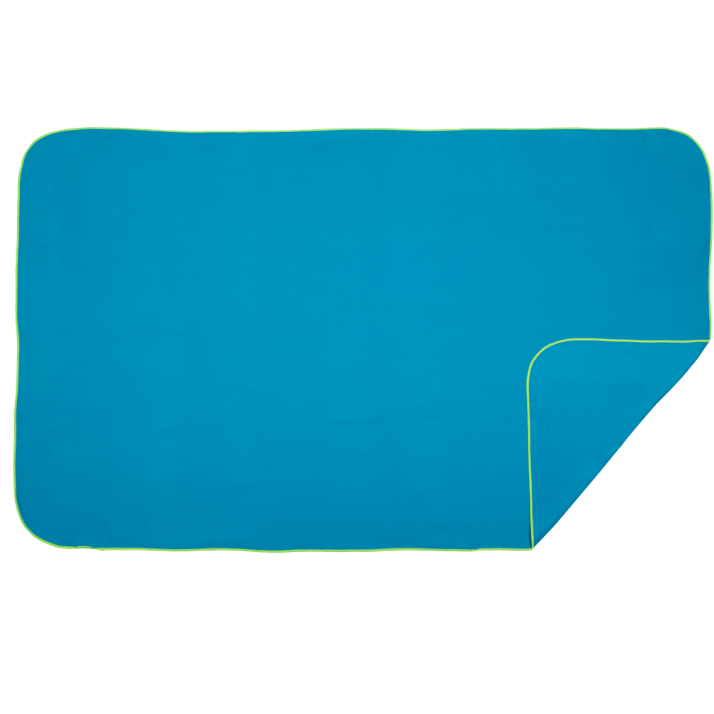 Microfibre Plain XL Towel - Seablue / Yellow