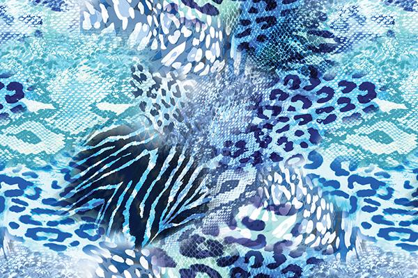 Microfibre XL Printed Towel - Blue leopard
