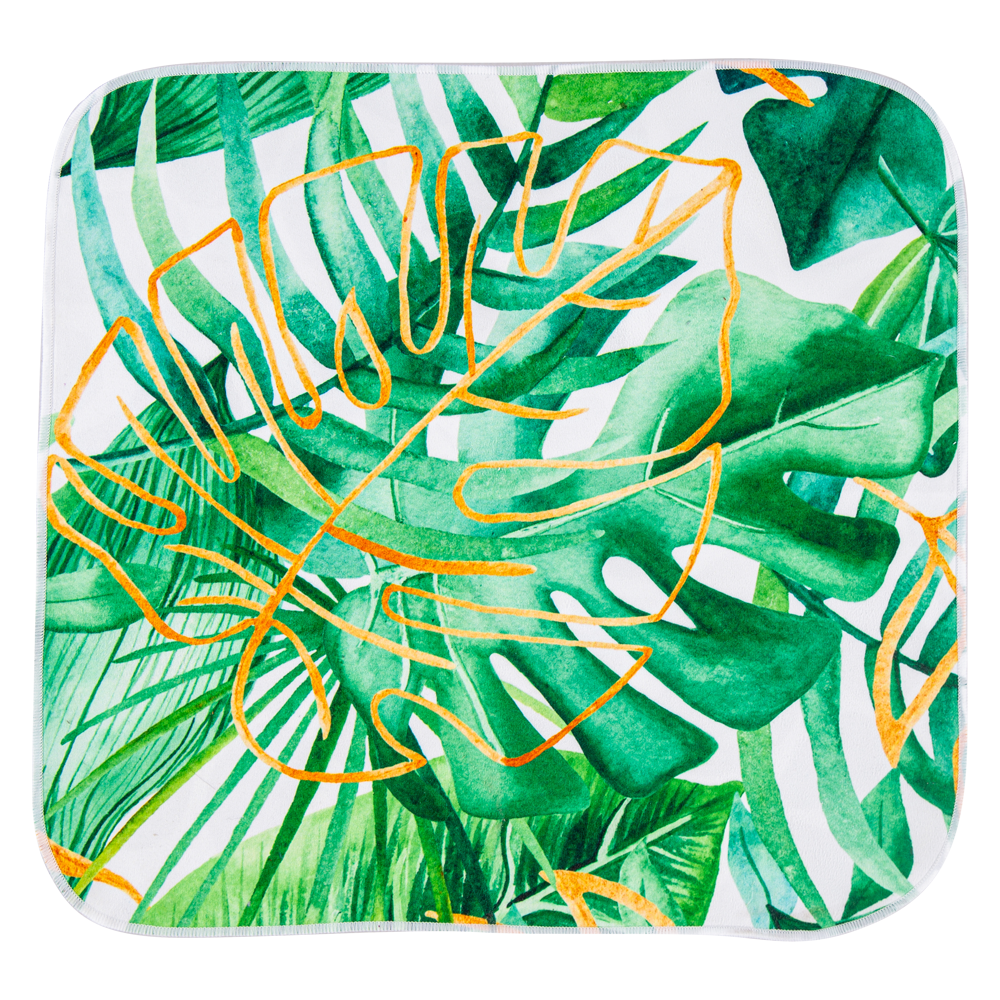 Microfibre Printed Tablecloth & Napkins - Double Sided - Green Leaf Jungle