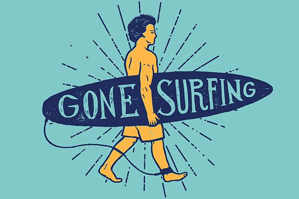 Microfibre XL Printed Towel - Gone Surfing