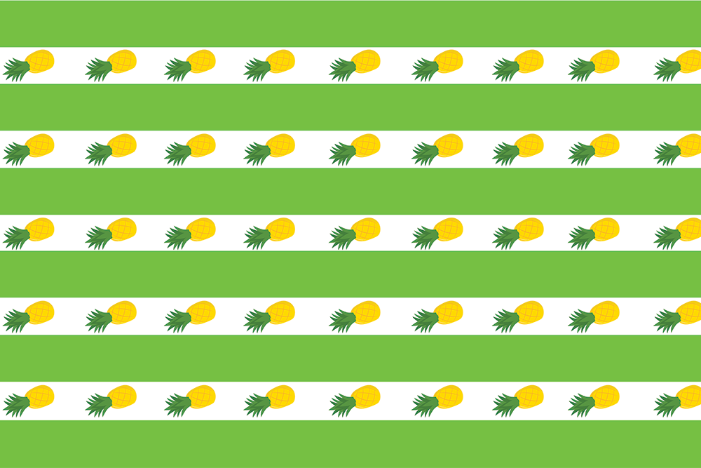 Microfibre XL Printed Towel - Green Stripe Pineapple