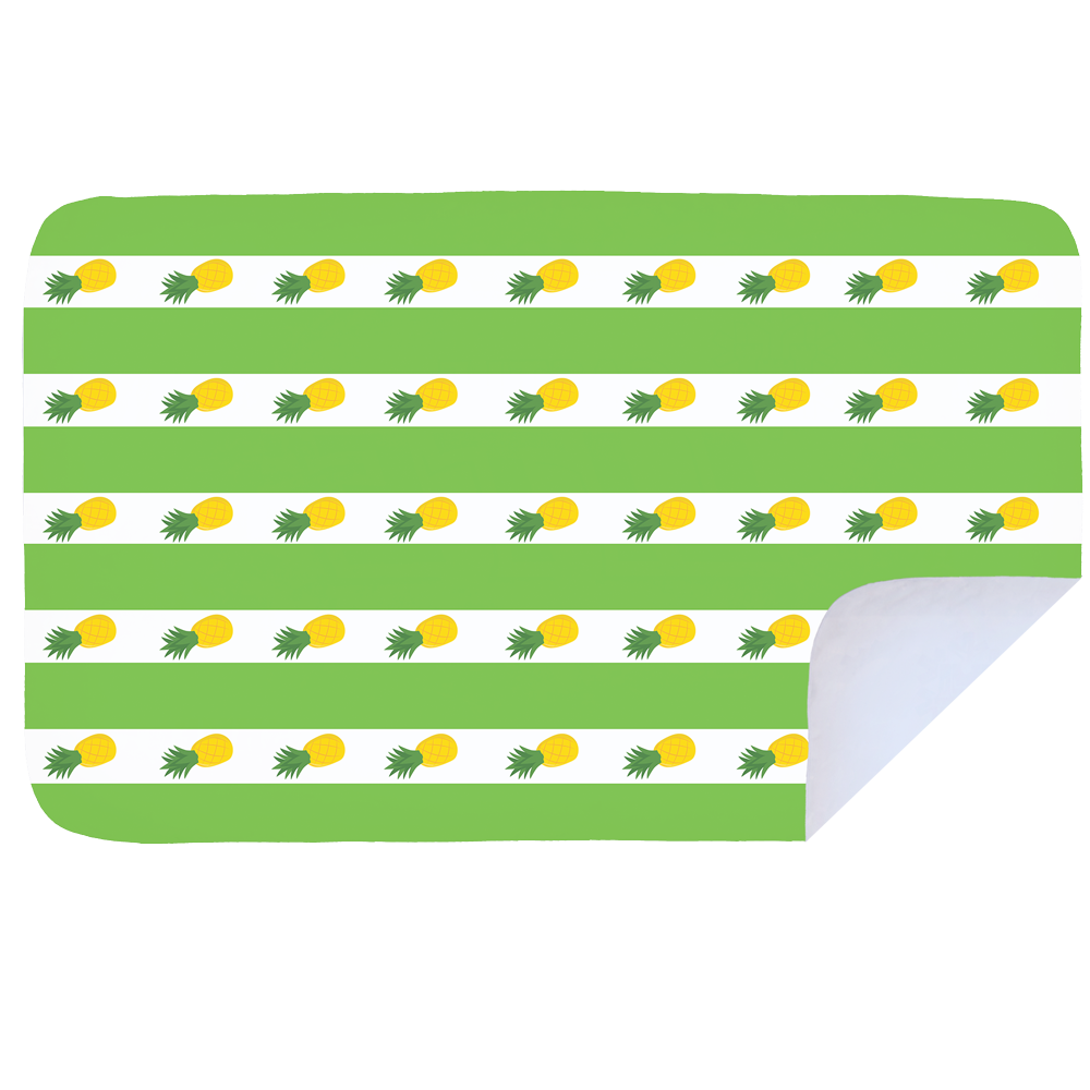Microfibre XL Printed Towel - Green Stripe Pineapple