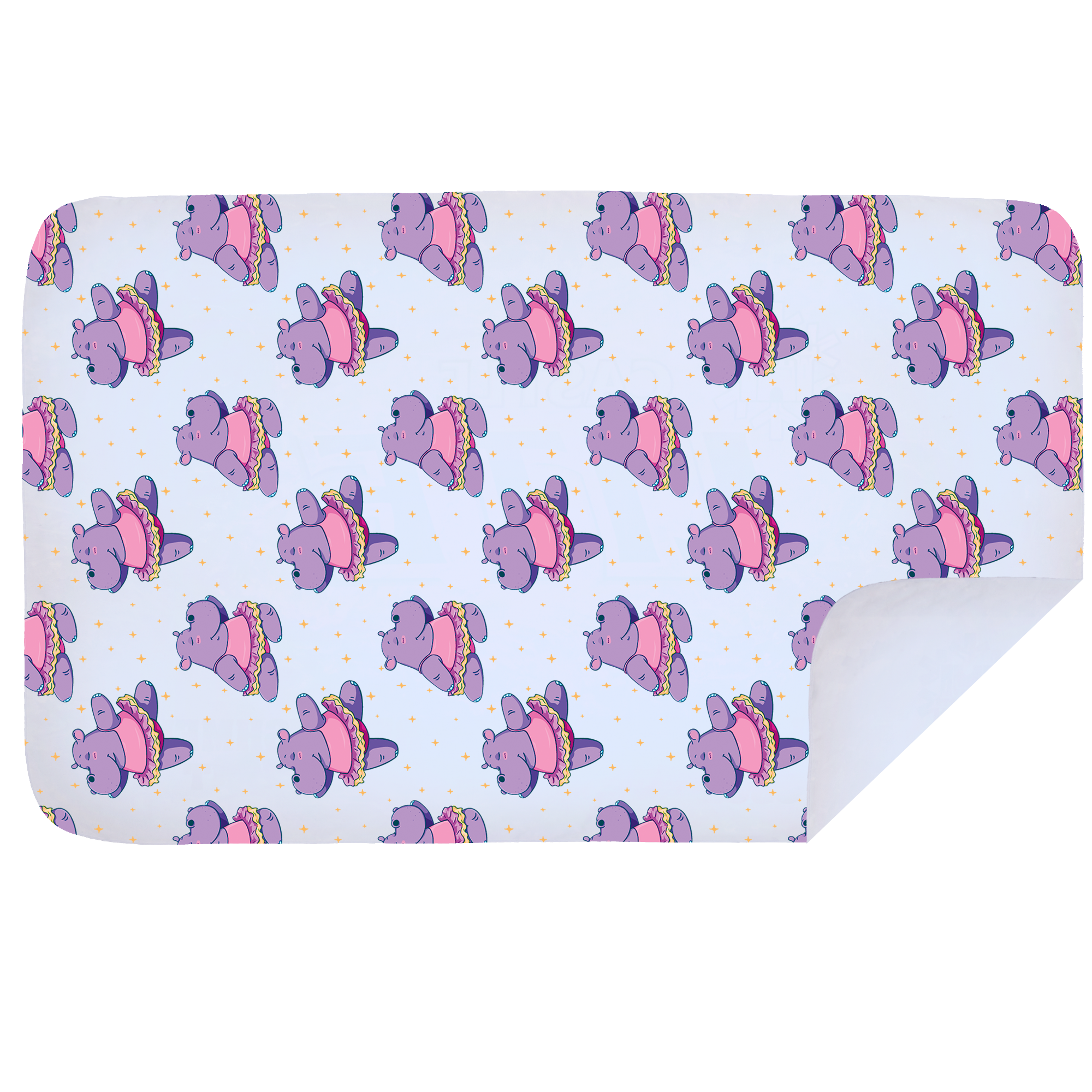 Microfibre L Printed Towel - Hippo