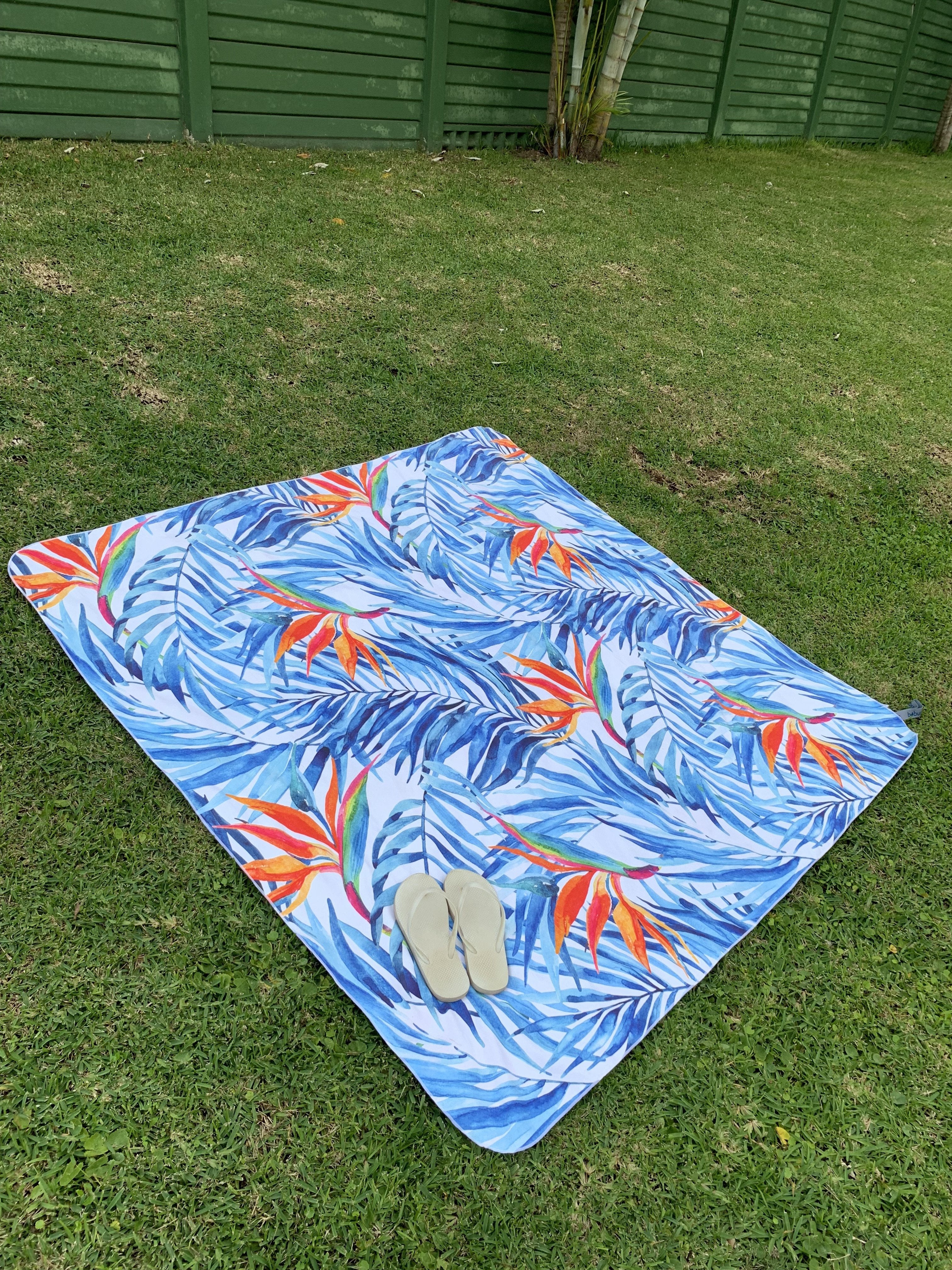 Microfibre - Towel 4 Two - Printed Beach Blanket - Orange Strelitzia
