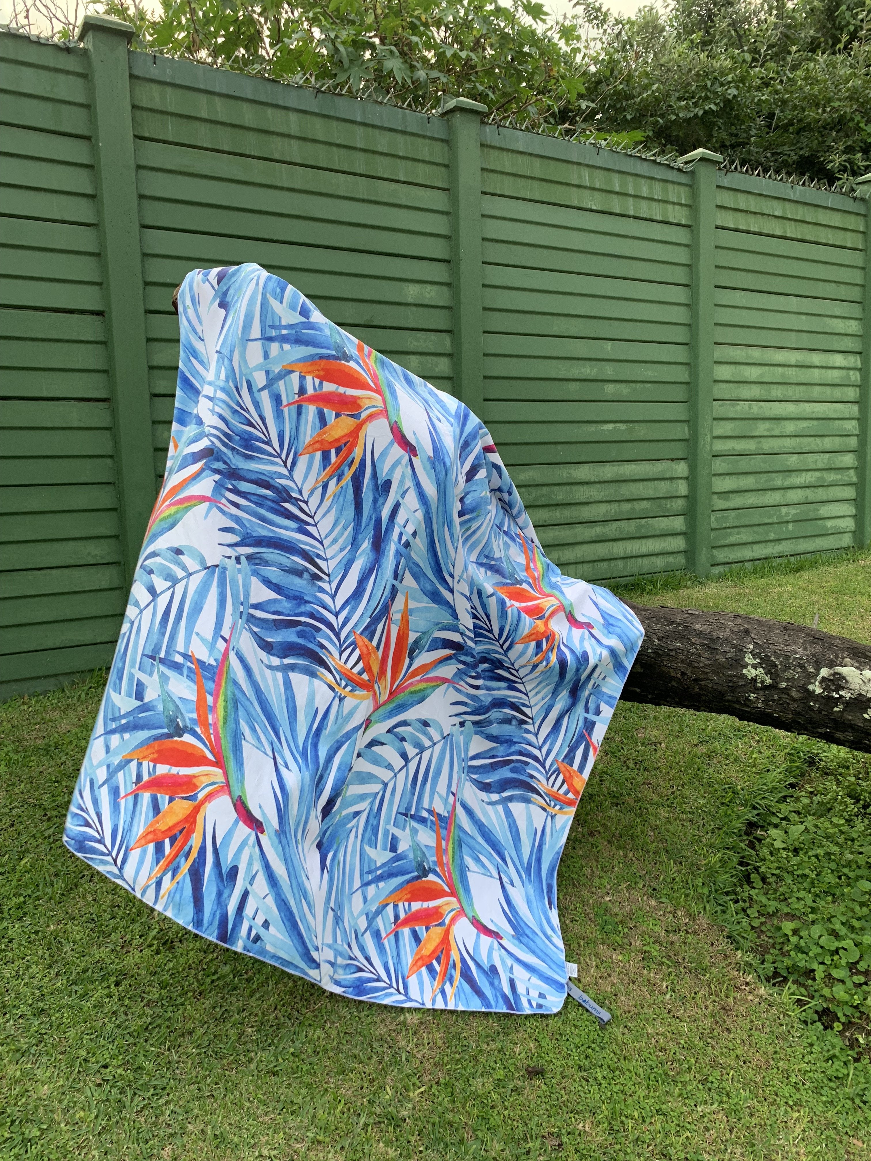 Microfibre - Towel 4 Two - Printed Beach Blanket - Orange Strelitzia
