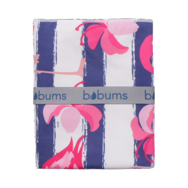 Microfibre XL Printed Towel - Pink Flamingo / Grey Stripe