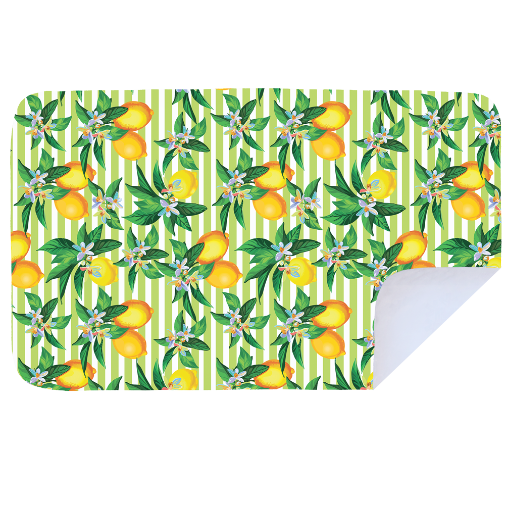 Microfibre XL Printed Towel - Green Lemons