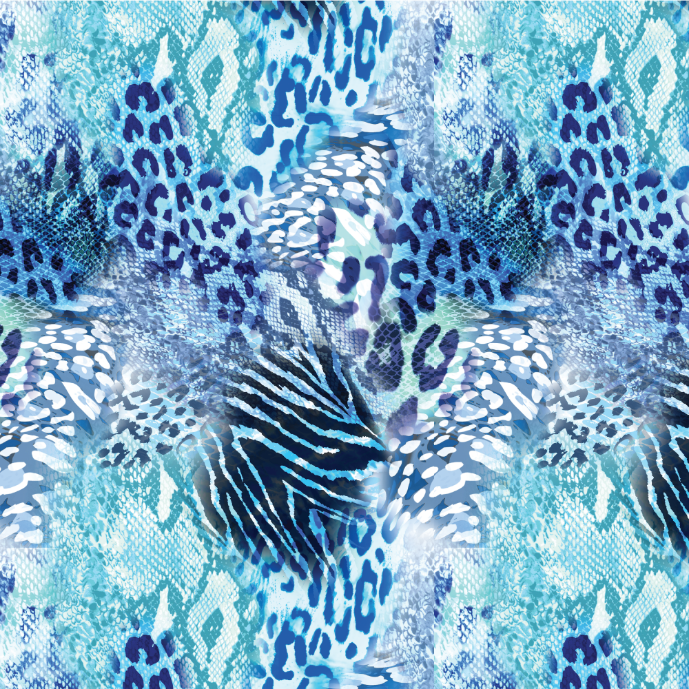 Microfibre - Towel 4 Two - Printed Beach Blanket - Blue leopard