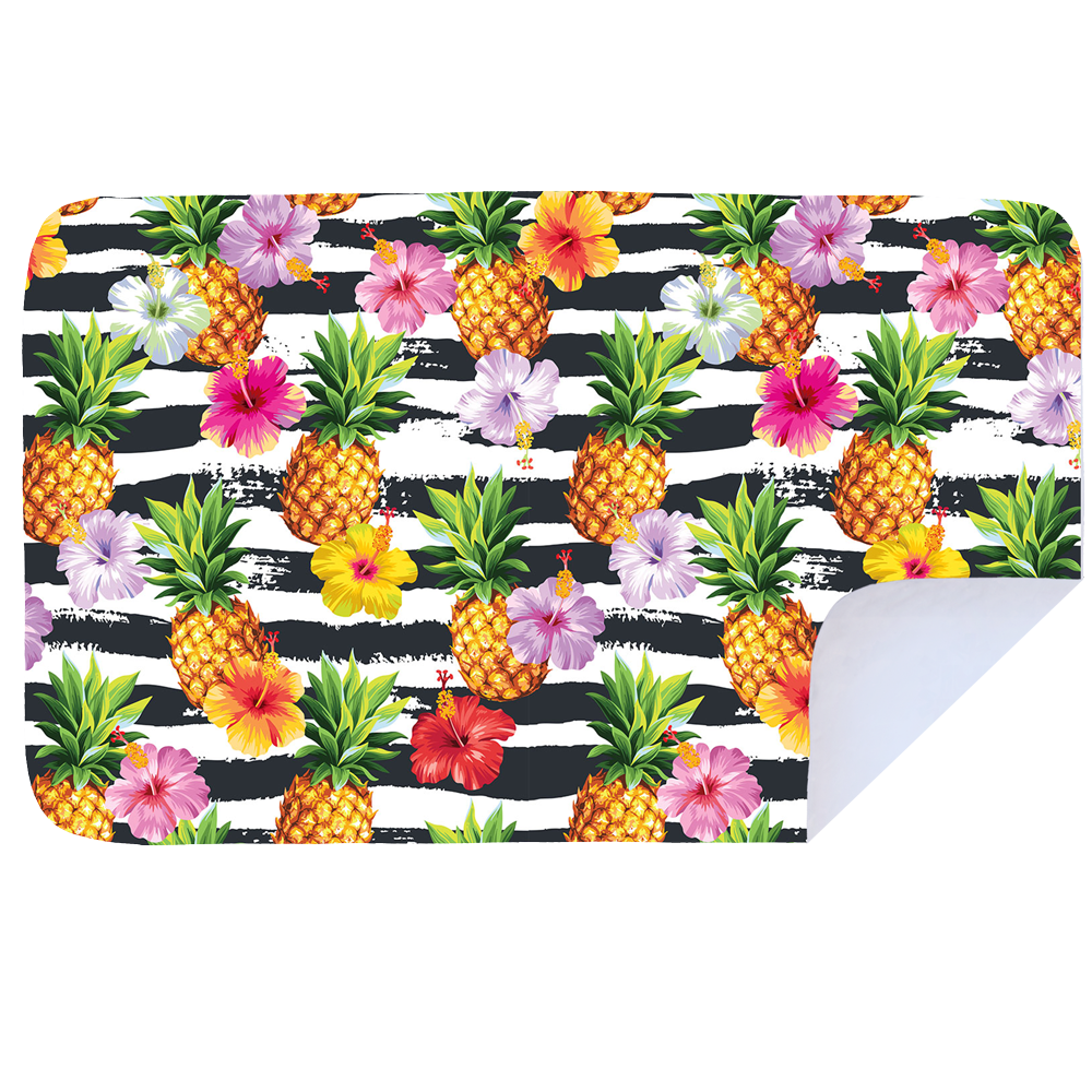 Microfibre XL Printed Towel - Pineapple / Navy Stripe