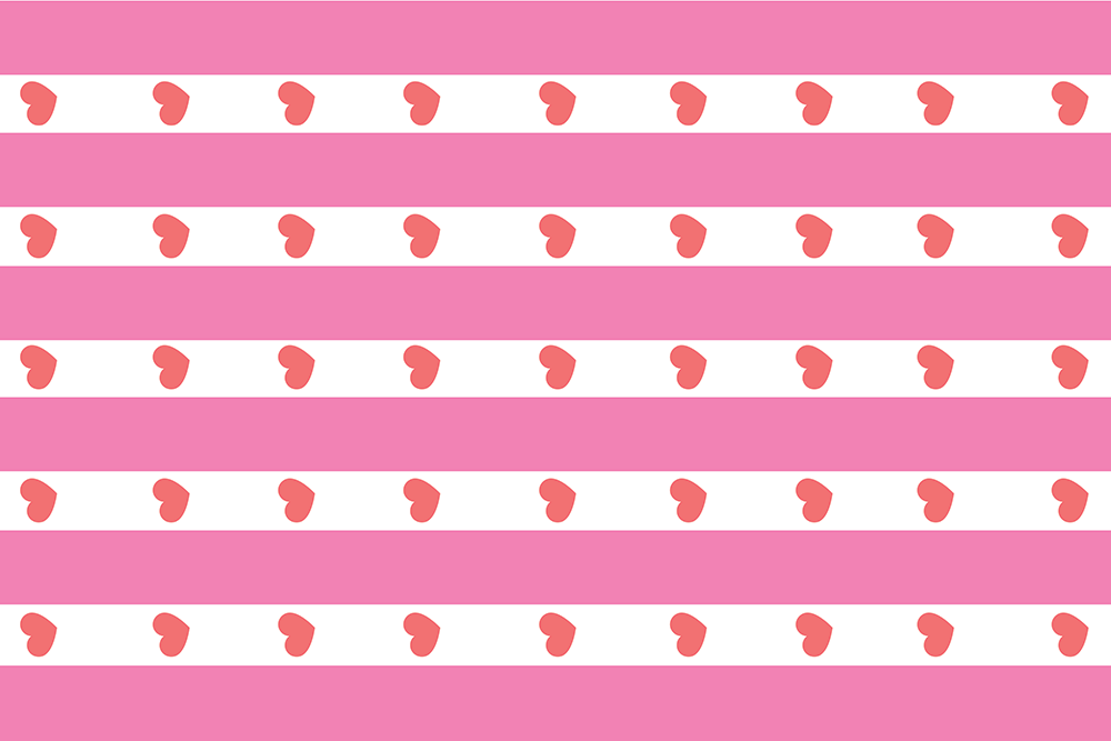 Microfibre XL Printed Towel - Pink Stripe Heart