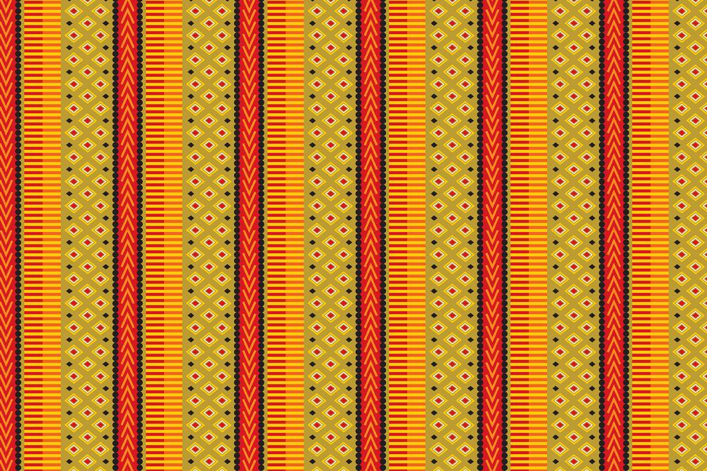 Microfibre XL Printed Towel - Shweshwe Orange Stripes / Yellow trim