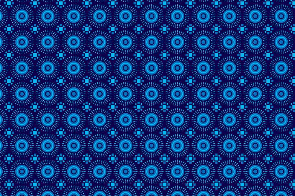 Microfibre XL Printed Towel - Shweshwe Blue Stars / Coral trim