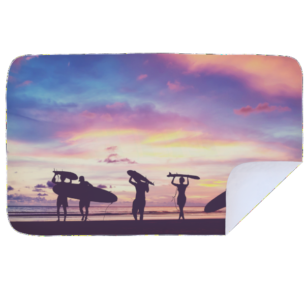 Microfibre L Printed Towel - Surfer Sunset
