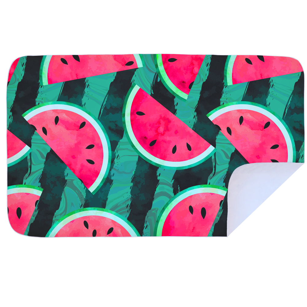 Microfibre XL Printed Towel - Watermelon Green Stripe