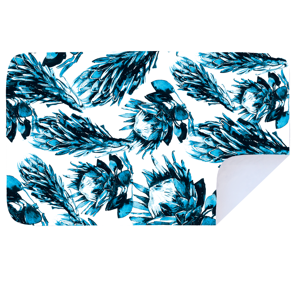 Microfibre XL Printed Towel - Blue protea